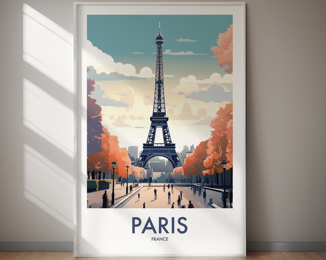 Paris Travel Poster, Minimal Classic Style