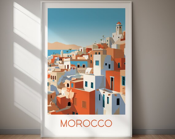 Morocco Travel Poster Wall Art Instant Home Decor Travel Art Holiday Gift Gift For Her Gift For Him