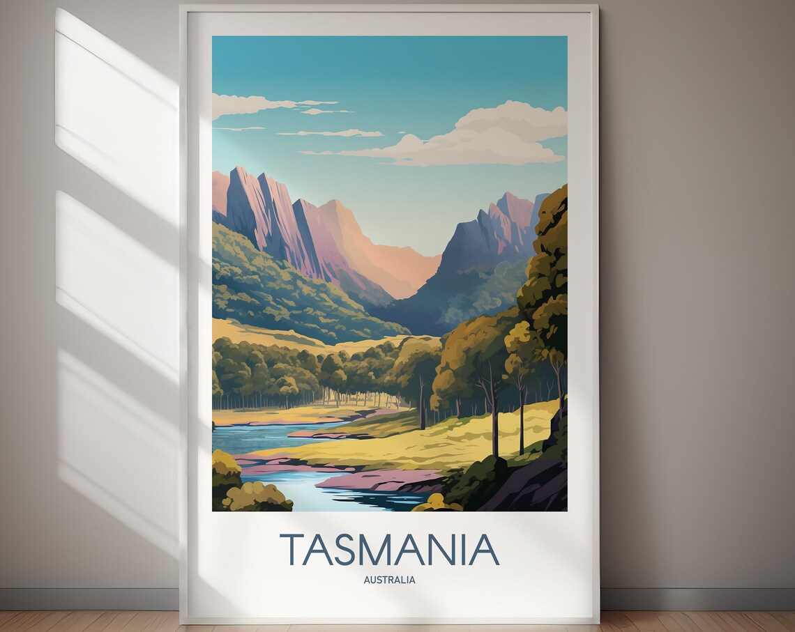 Tasmania Australia Travel Poster, Wall Art Print