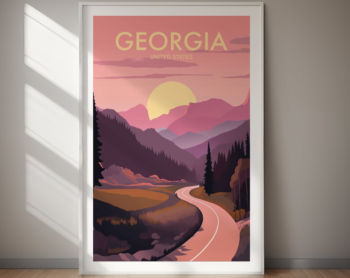 Georgia Travel Poster, New Mexico Travel Print
