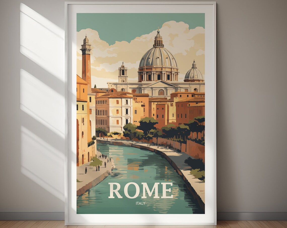 Rome Travel Poster, Italy Travel Poster Art Print