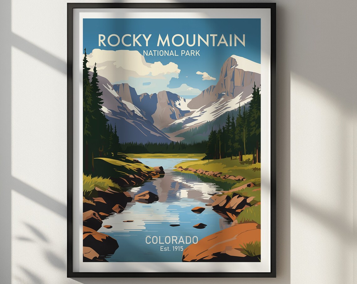Rocky Mountain National Park Travel Poster Art Print