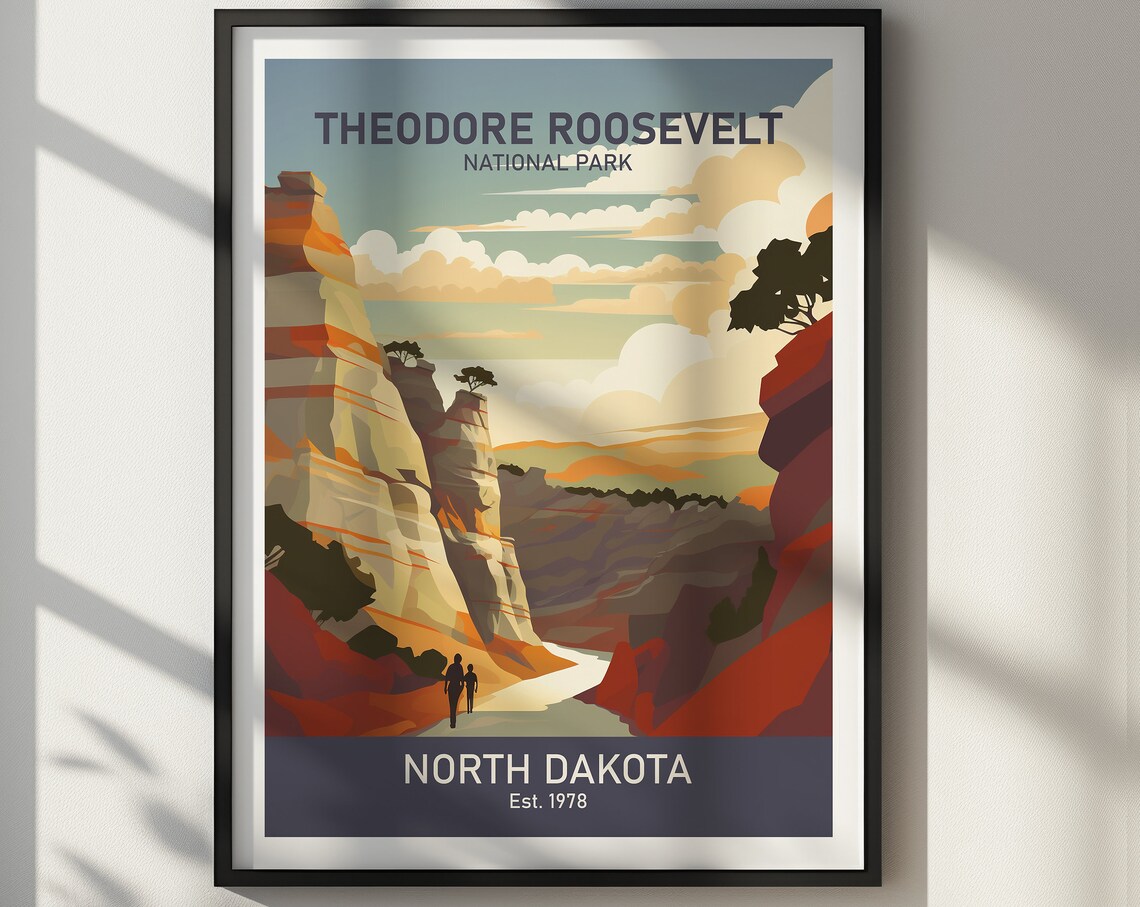Theodore Roosevelt National Park North Dakota Badlands Art Poster - Image 2