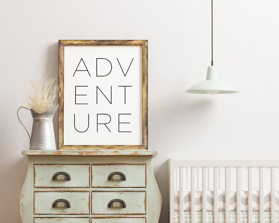 Adventure Minimalist Stacked Black Typography Scandinavian Poster - Image 3