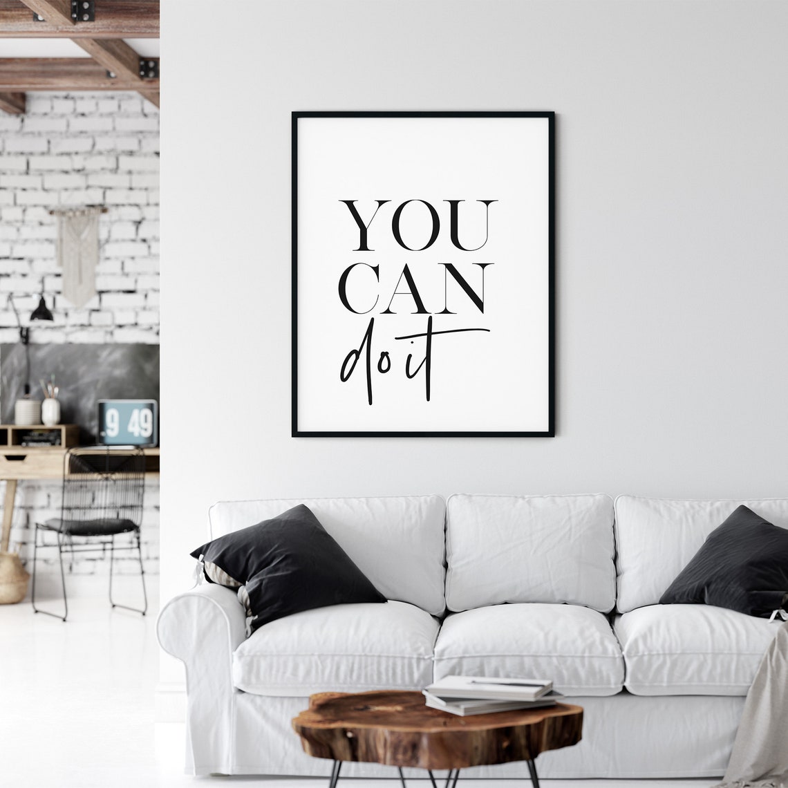 You Can Do It Bold Black Motivational Typography Quote Poster - Image 2
