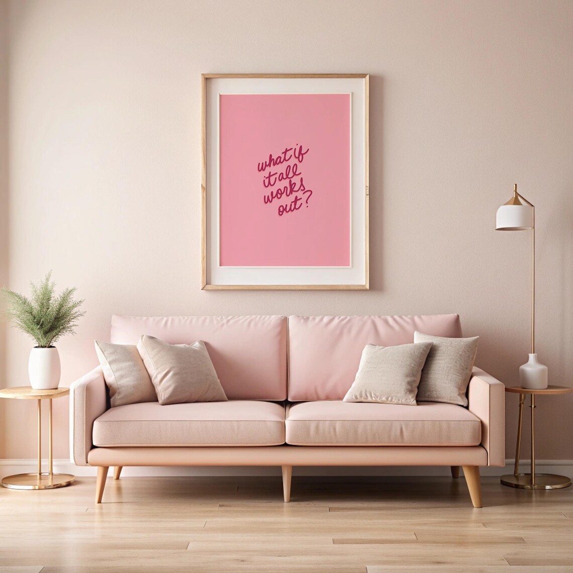 What If It All Works Out Positive Quote Art Print - Image 2