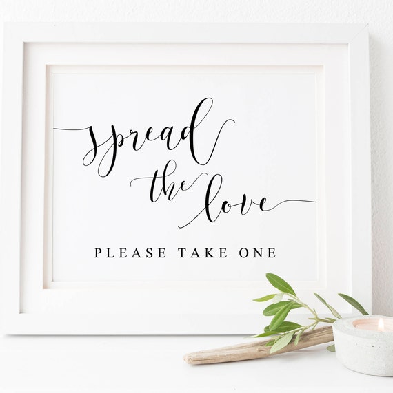 Spread The Love Wedding Sign, Favor Sign Decor