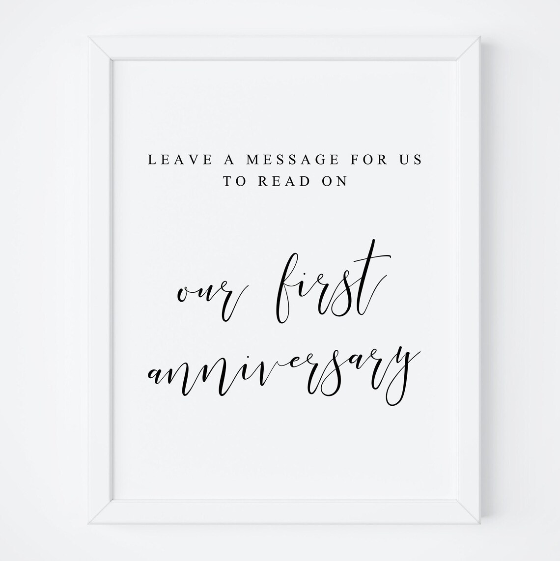 First Anniversary Message Sign, Wedding Guest Book