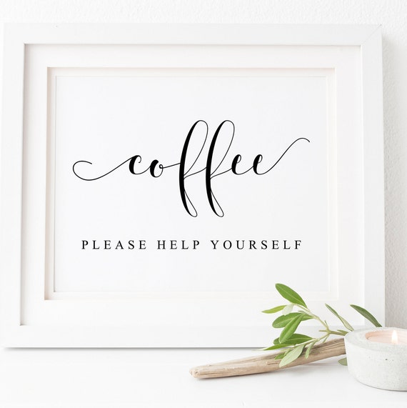 Coffee Bar Sign Wedding Coffee Bar Art Print