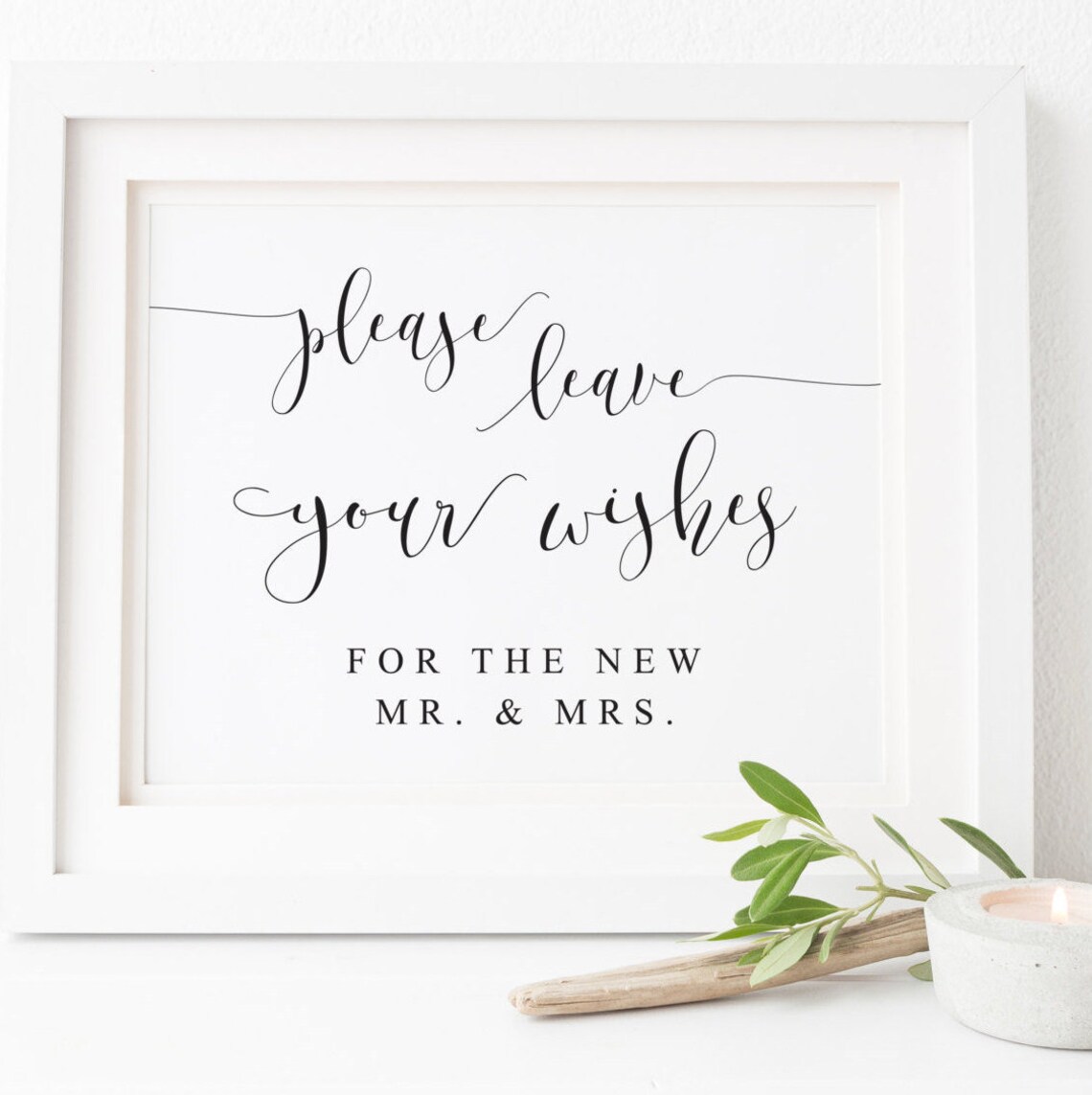 Please Leave Your Wishes Rustic Wedding Sign Print