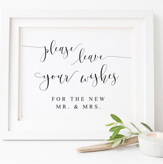 Please Leave Your Wishes Rustic Wedding Sign Print
