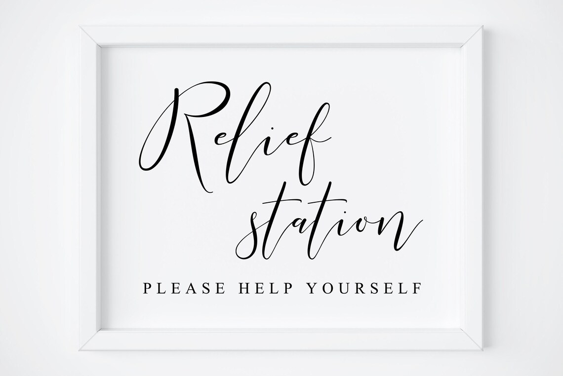 Relief Station Wedding Sign Print, Outdoor Event