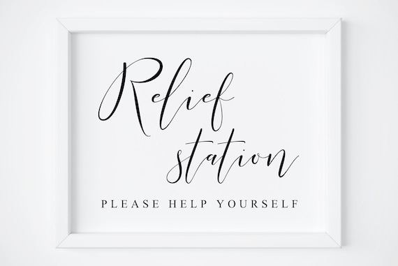 Relief Station Wedding Sign Print, Outdoor Event