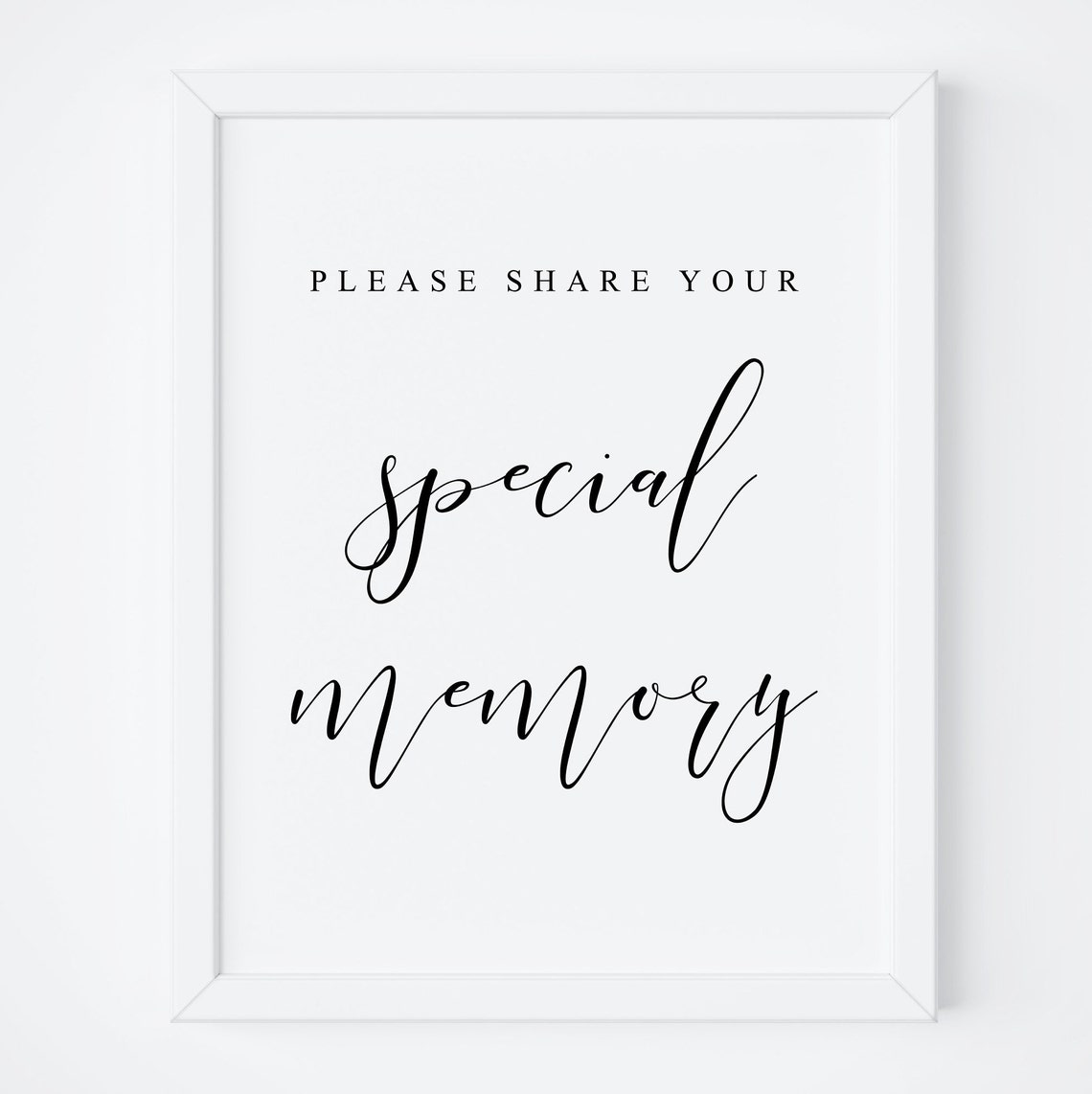 Please Share Your Special Memory Wedding Guest Sign Modern Poster