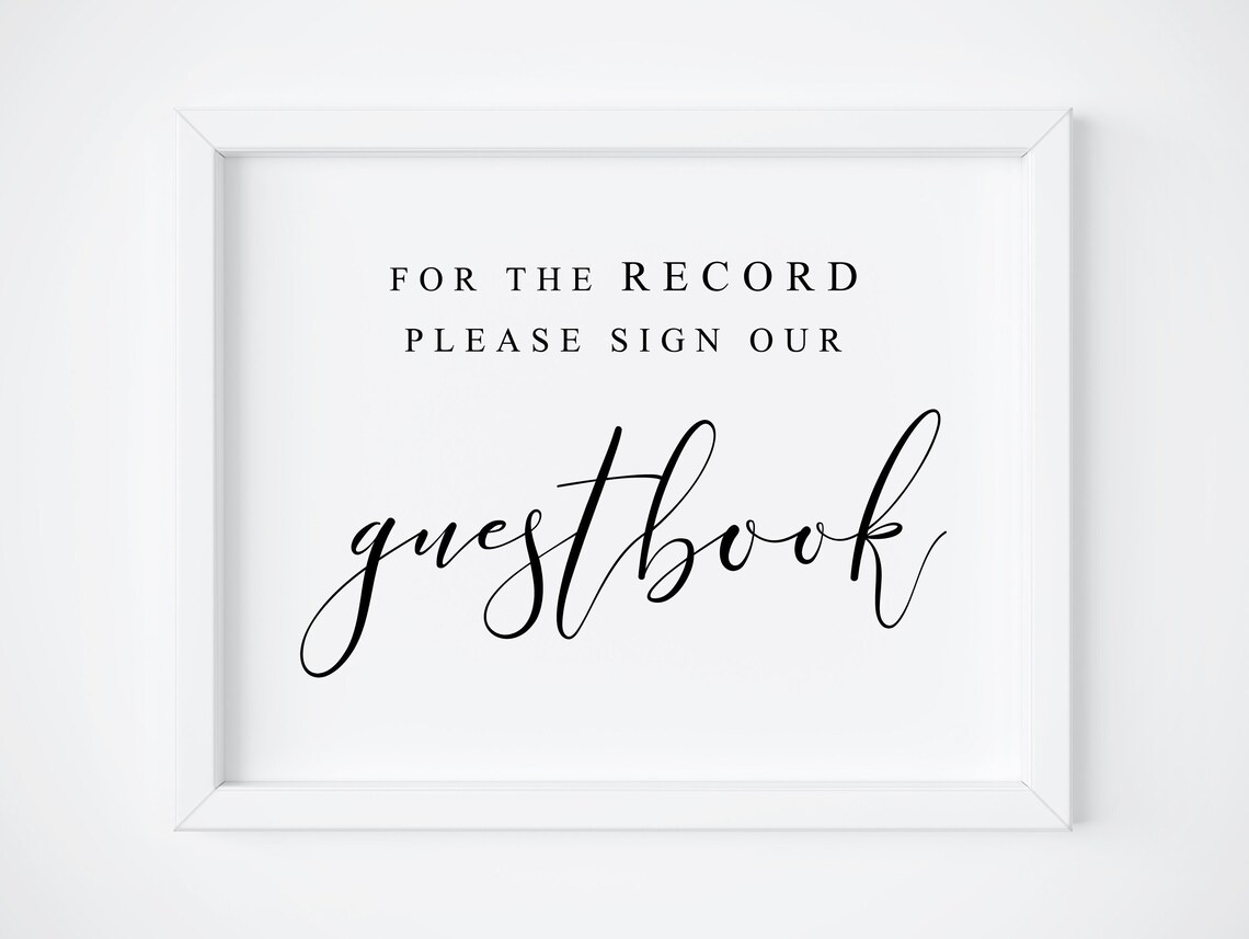 Record Guestbook Sign Wedding Guest Book Art Print