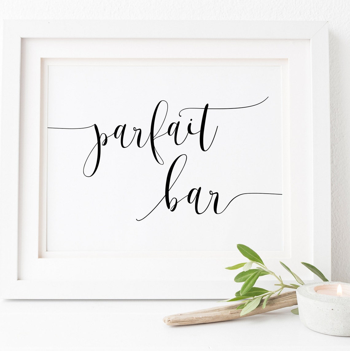 Parfait Bar Wedding Breakfast Sign Elegant Calligraphy Art Poster