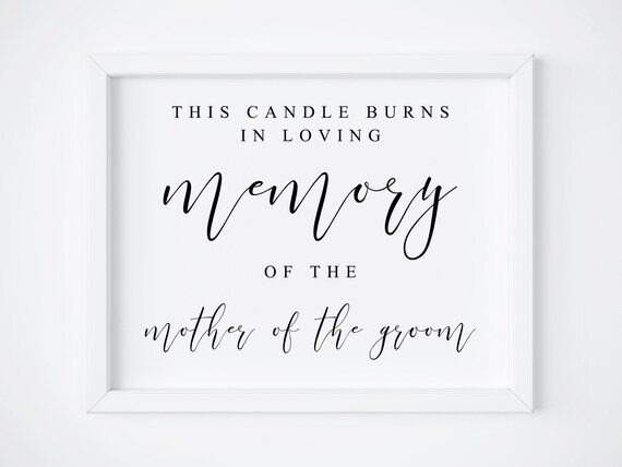 In Loving Memory Candle Burns Memorial Sign Print