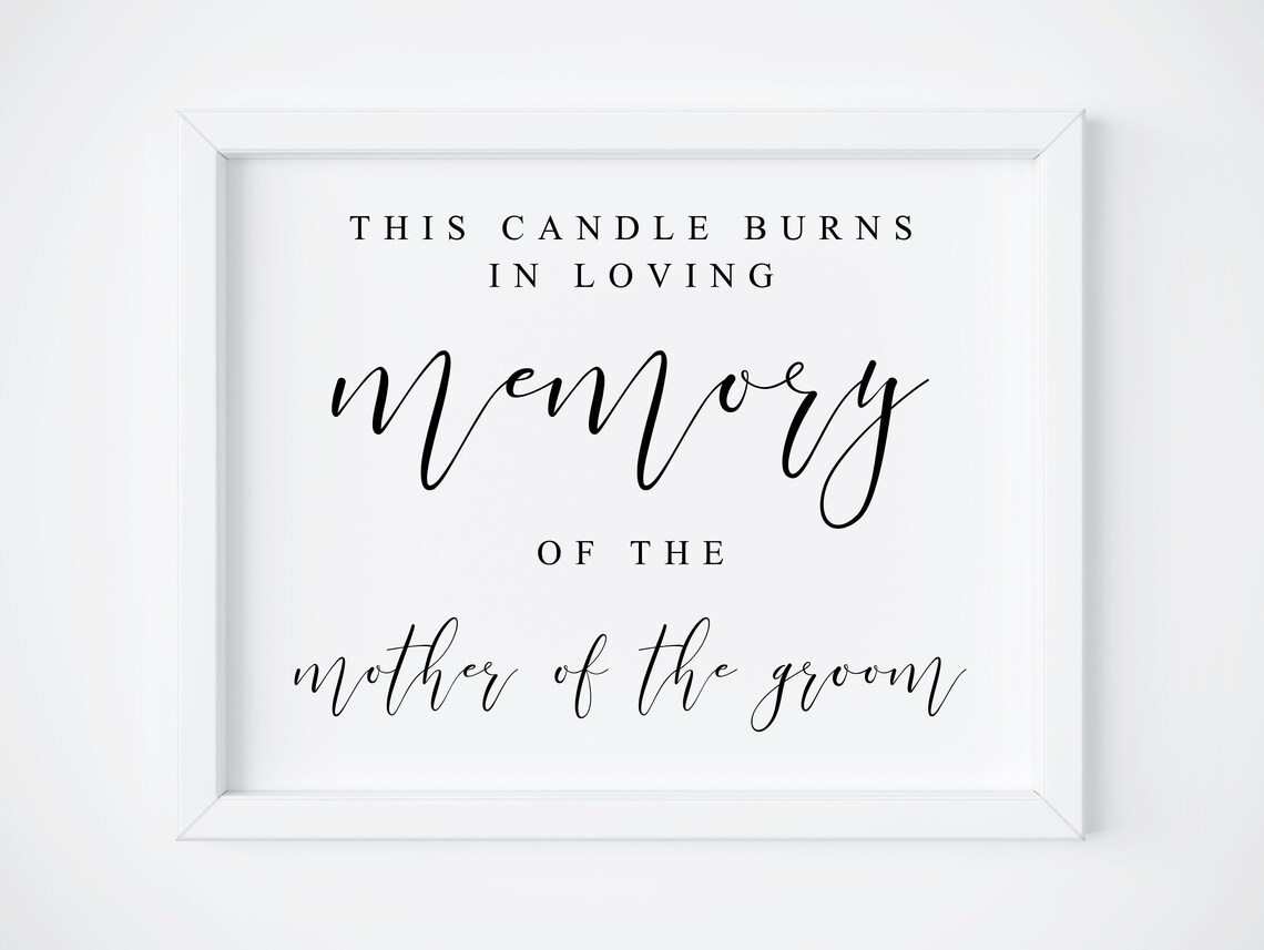 In Loving Memory Candle Burns Memorial Sign Print