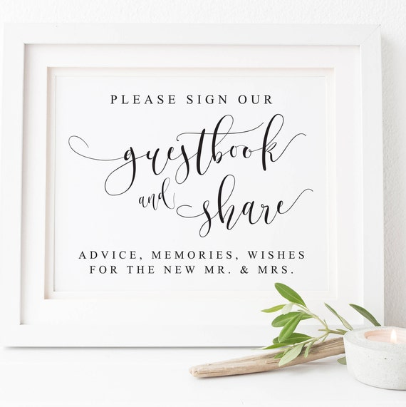 Please Sign Our Guestbook Wedding Sign Art Print