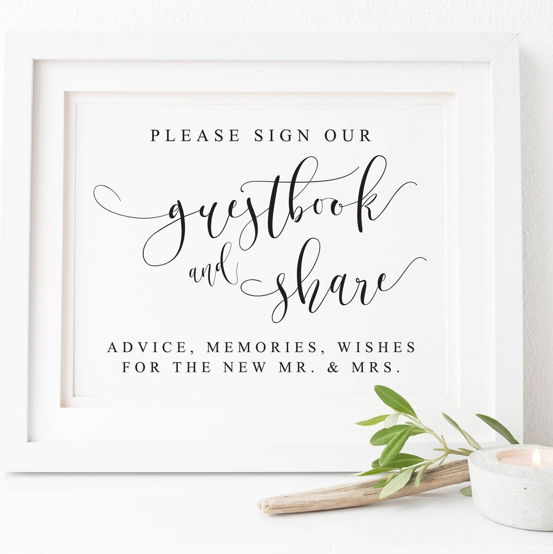Please Sign Our Guestbook Wedding Sign Art Print