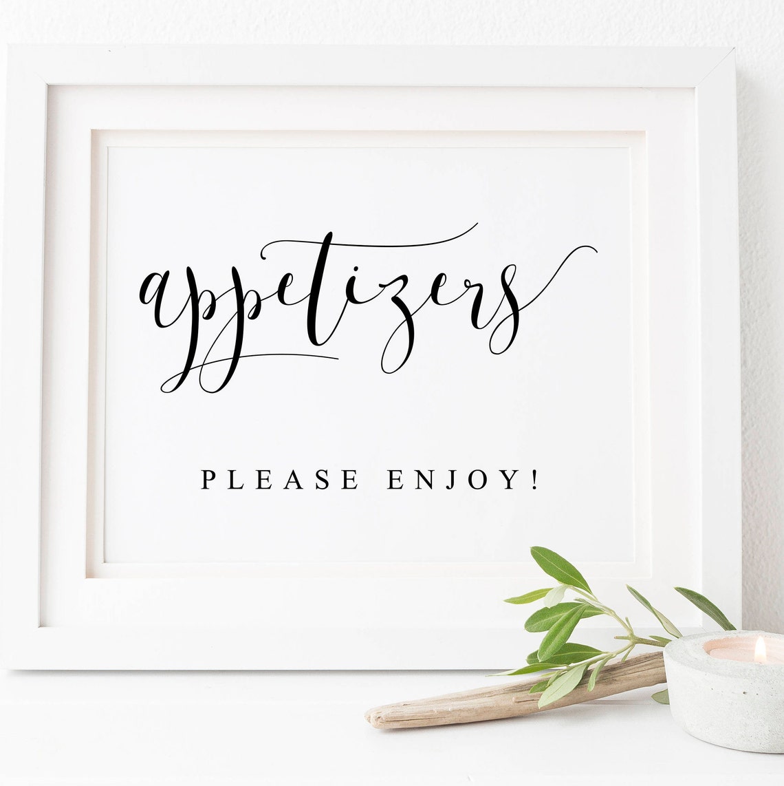 Appetizers Please Enjoy Wedding Food Station Sign Script Poster