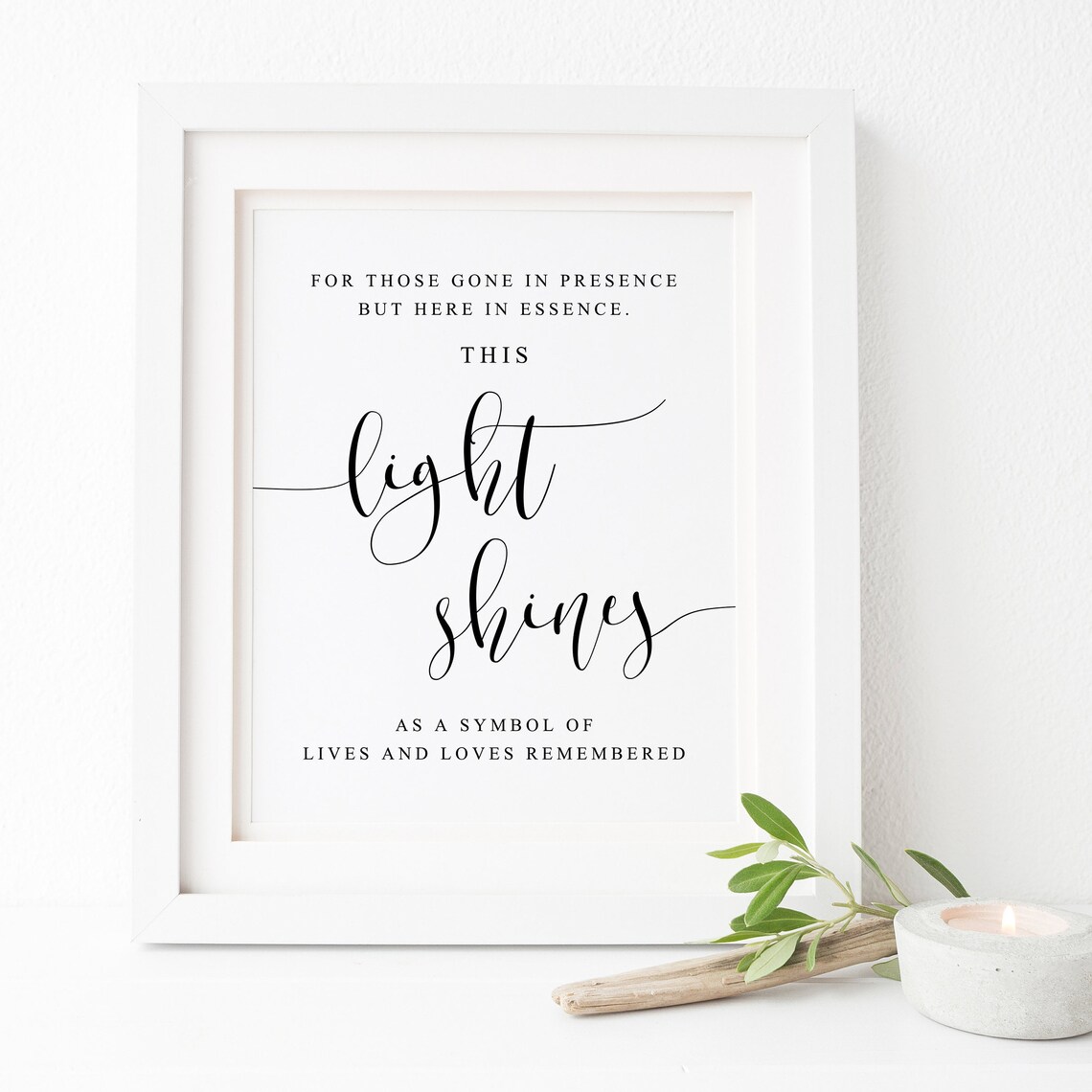 In Loving Memory Candle Burn Sign, Memorial Sign