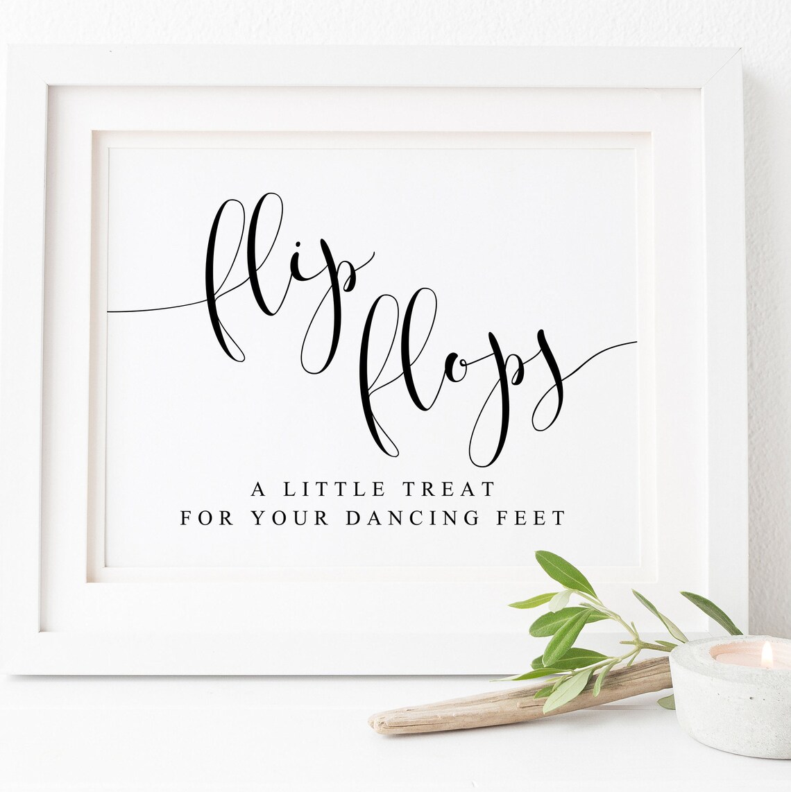 Flip Flops Wedding Sign, Dancing Shoes Wedding Poster