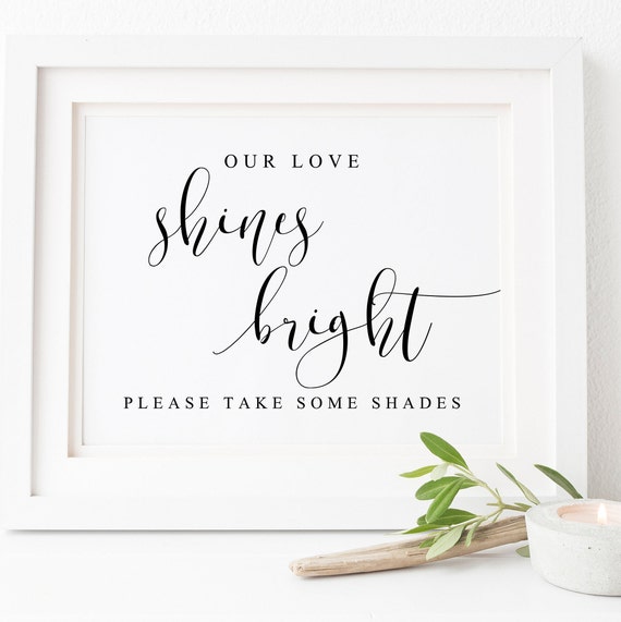 Our Love Shines Bright Wedding Sign Art Print