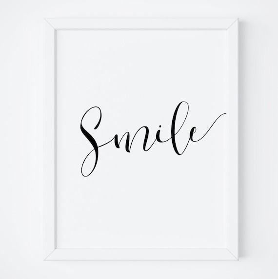 Smile Quote Art Print, Inspirational Home Decor