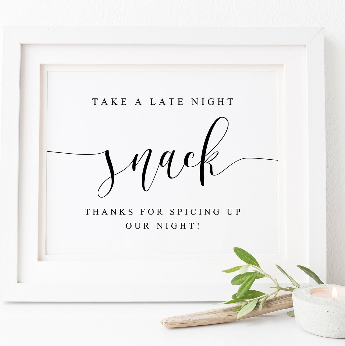 Take A Late Night Snack Wedding Send Off Station Sign Poster