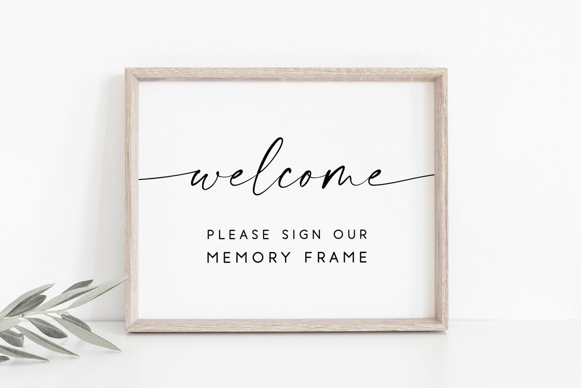 Wedding Memory Frame Sign, Guest Message Display