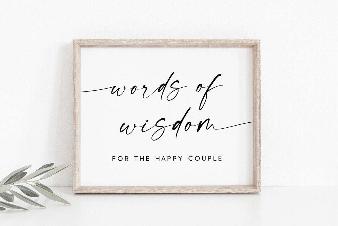 Words of Wisdom for the Happy Couple Sign, Wedding Advice
