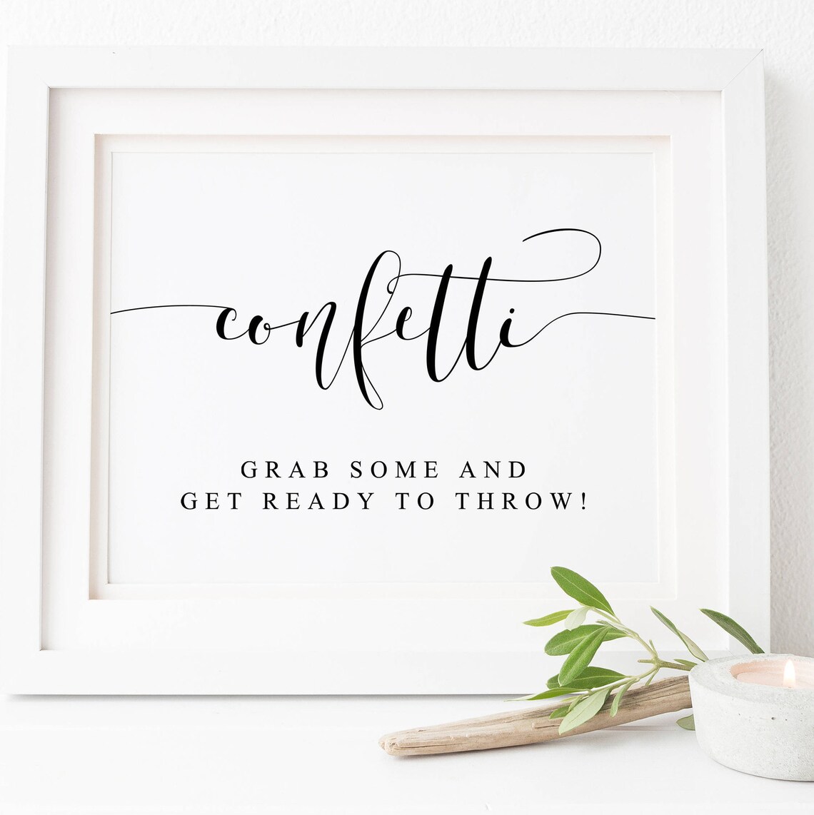 Confetti Wedding Ceremony Confetti Sign, Print