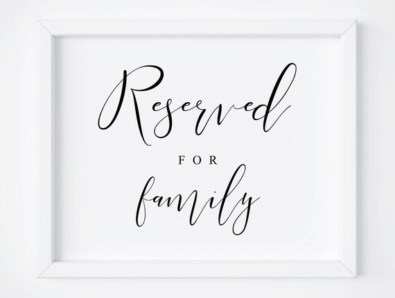 Reserved For Family Wedding Table Sign Poster