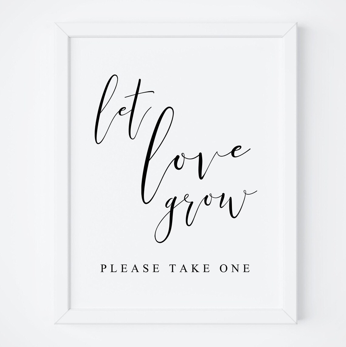 Let Love Grow Rustic Wedding Succulent Art Print