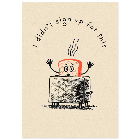Funny Toast Wall Art Print Graphic With Fun Quote Kitchen Decor Food Poster