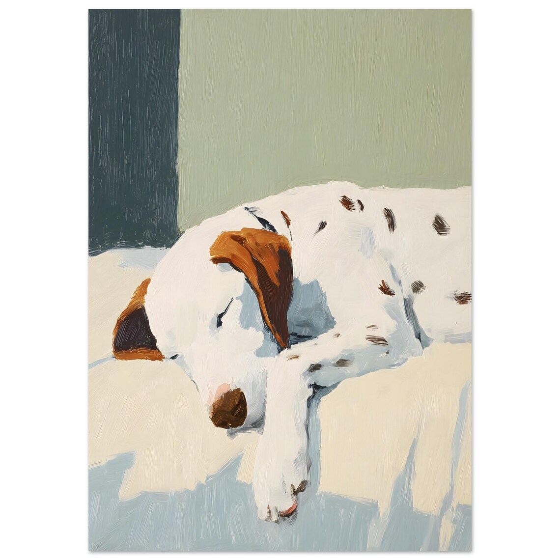 Brown Dalmatian Dog Wall Art, Cosy Bedroom Decor