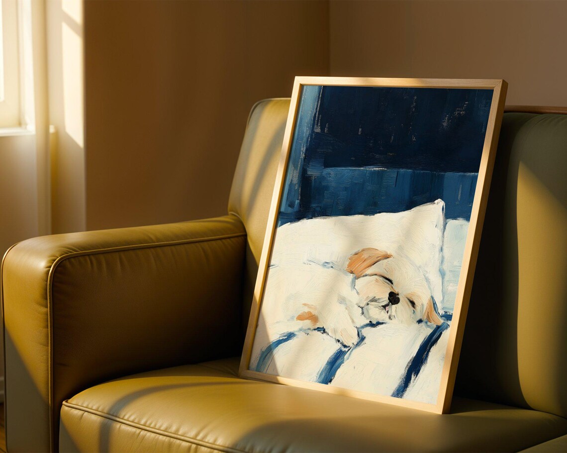 Shih Tzu Elegant Dog Art Print, Cute Home Decor