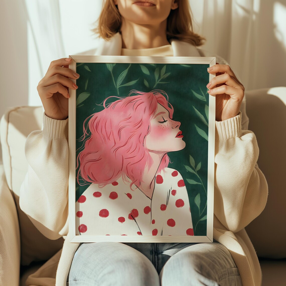 Female Figure Abstract Art Print, Mid-Century Style - Image 2
