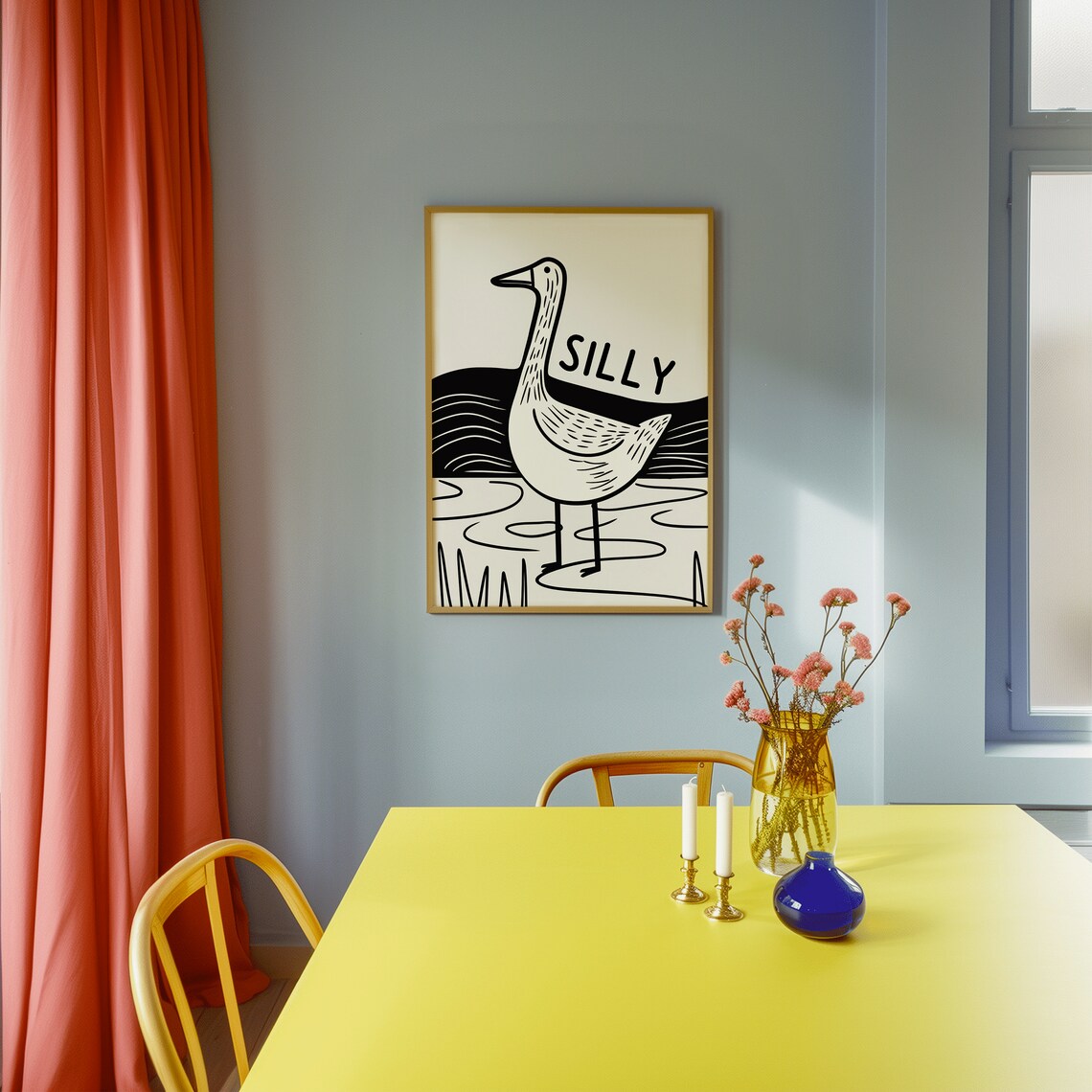 Silly Goose Funny Minimalist Goose Art Print - Image 4