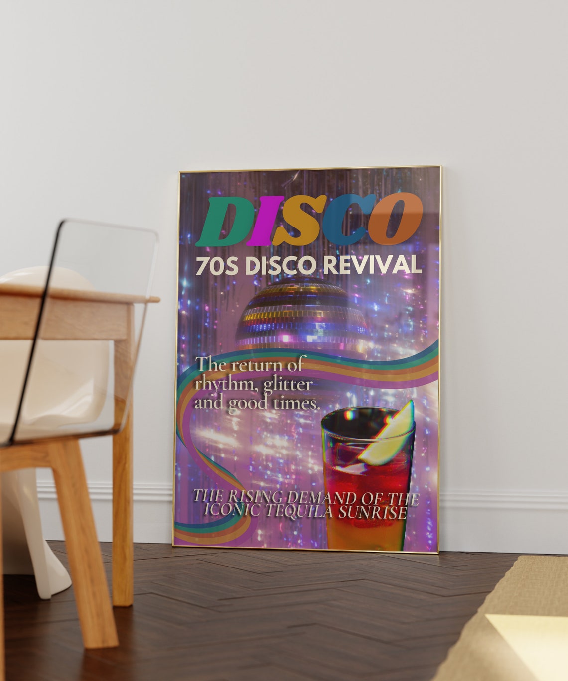 Disco 70s Disco Revival Magazine Cover Glitter Cocktail Night Poster - Image 2