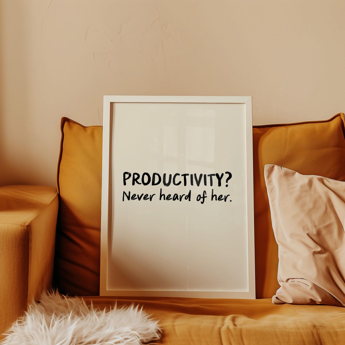 Productivity Never Heard of Her Funny Sarcastic Humor Wall Art - Image 4
