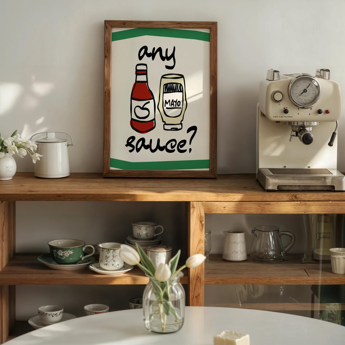 Any Sauce Funny Ketchup And Mayo Retro Kitchen Food Humor Poster - Image 3