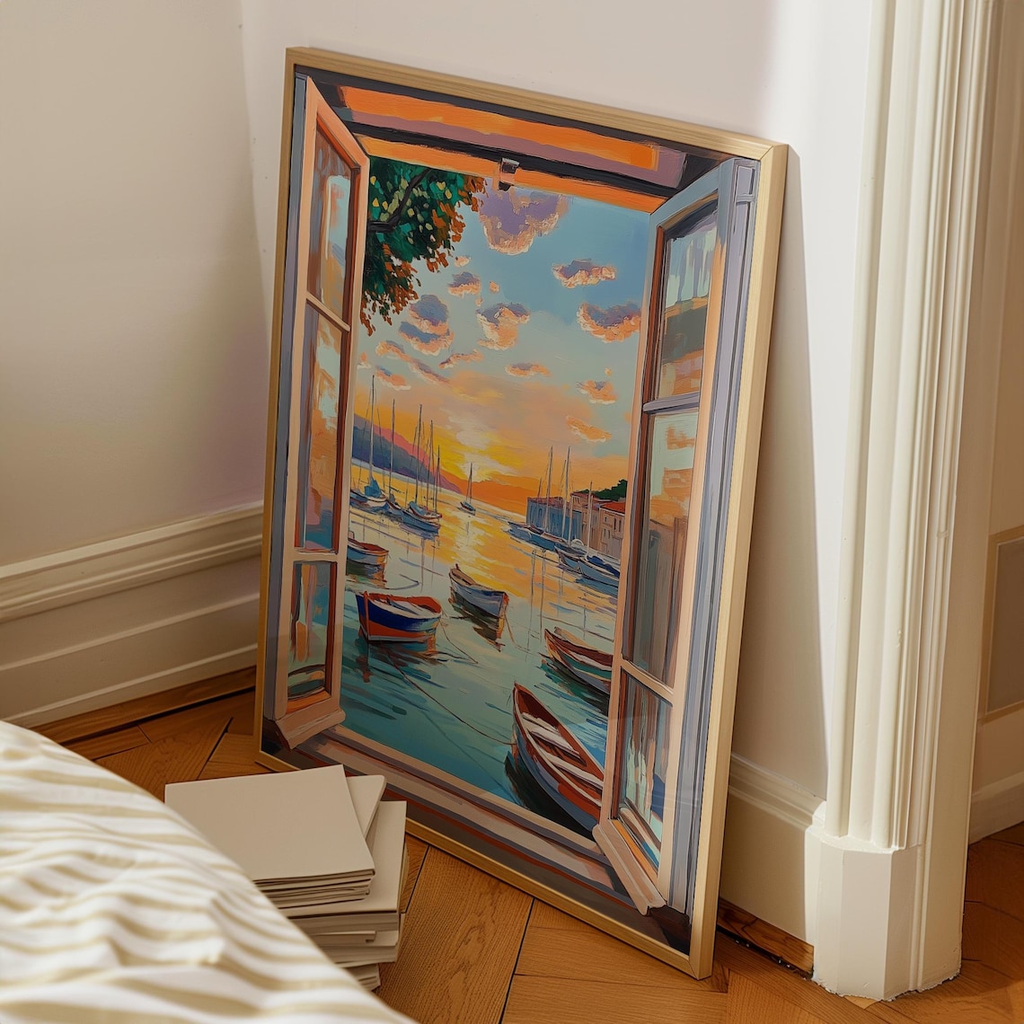 Open Window, Matisse-Inspired Fauvism Harbour Scene - Image 2