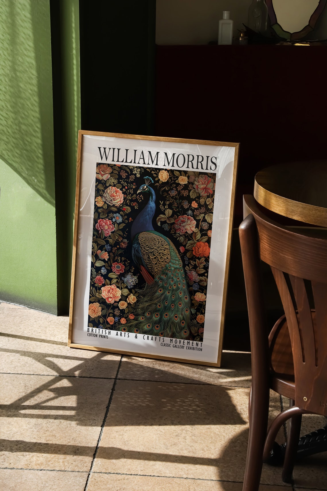 William Morris Peacock Floral Majestic Bird Exhibition Poster - Image 2