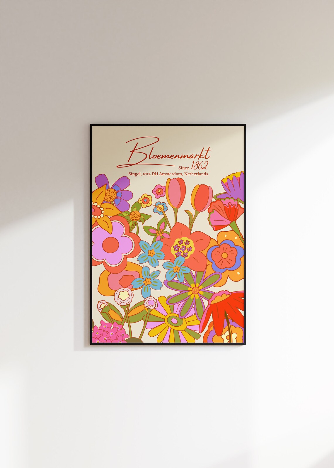 Bloemenmarkt Amsterdam Retro Floral Art Print - Image 2
