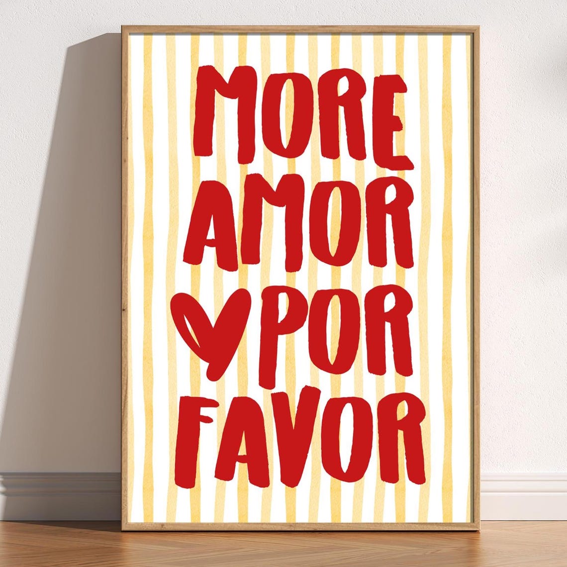 More Amor Y Por Favor Spanish Love Quote Red Text Typography Poster