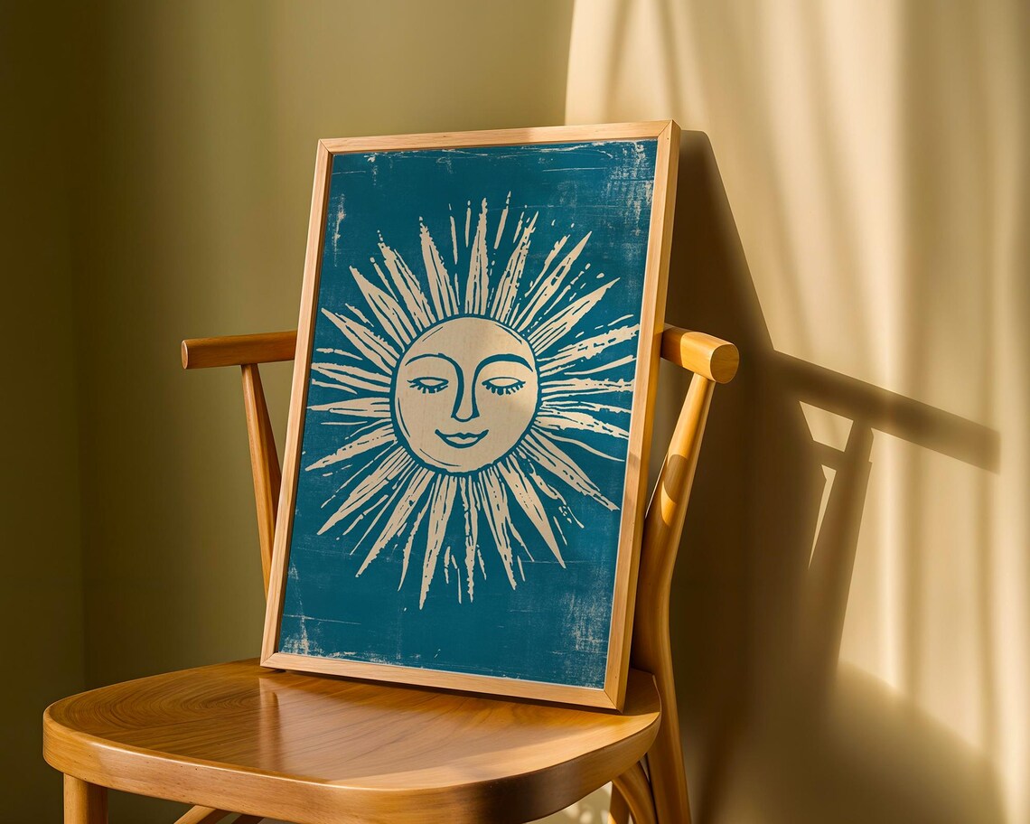 Mid-Century Sunshine Celestial Abstract Art Print - Image 4