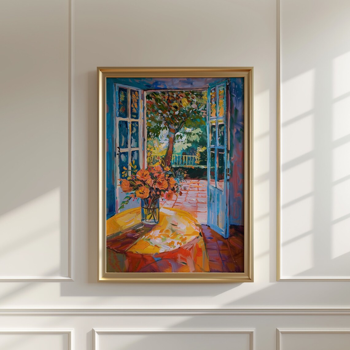 Matisse Style Open Window Terrace Flowers Fauvist Painting Poster - Image 4
