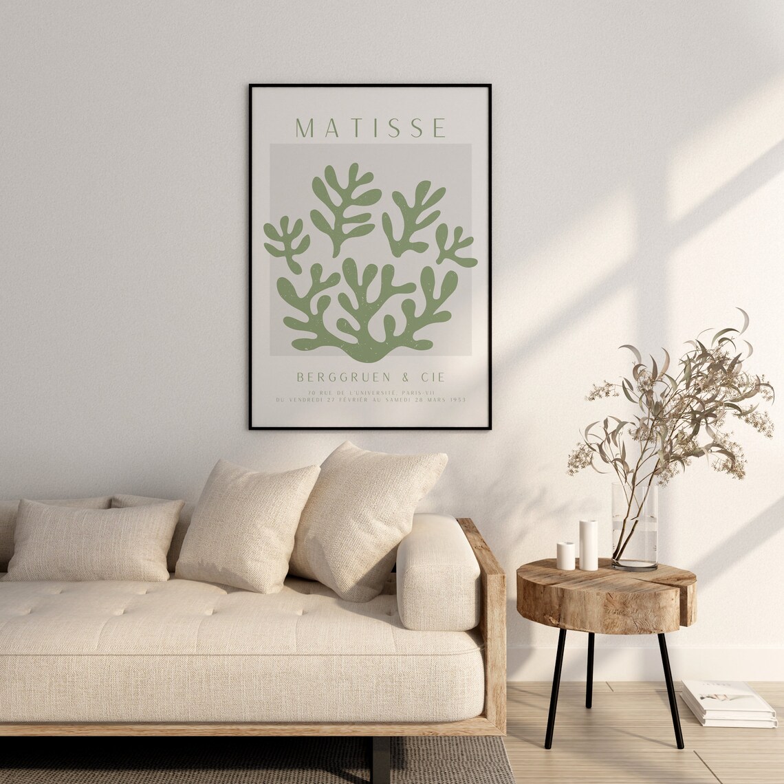 Matisse Berggruen Paris 1953 Green Coral Cut Out Exhibition Poster - Image 2